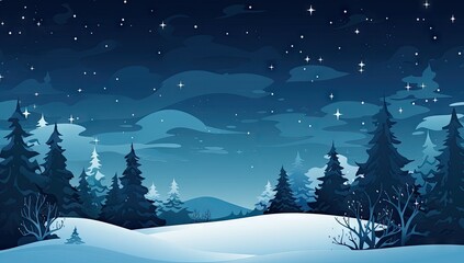 Fototapeta na wymiar snow in the winter forest, blue winter night background Generative AI