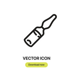 Vial icon vector. Linear-style sign for mobile concept and web design. Vial symbol illustration. Pixel vector graphics - Vector.
