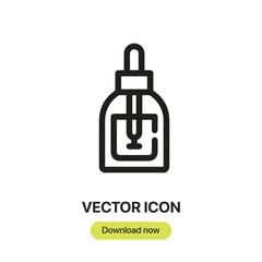 Serum icon vector. Linear-style sign for mobile concept and web design. Serum symbol illustration. Pixel vector graphics - Vector.