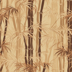 Fototapeta na wymiar Textura de Padrão de Bambu em Tons Marrom e Bege para Projetos Autênticos