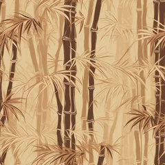 Foto op Plexiglas Textura de Padrão de Bambu em Tons Marrom e Bege para Projetos Autênticos © marcia47