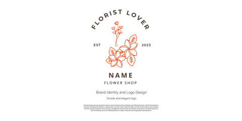vintage flower logo design for graphic designer or inspiration logo maker