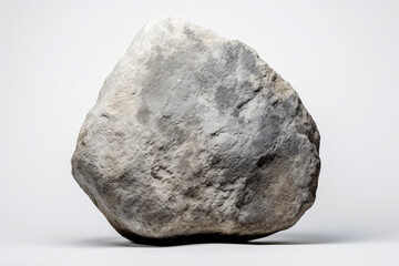 single gray rock on white background - obrazy, fototapety, plakaty