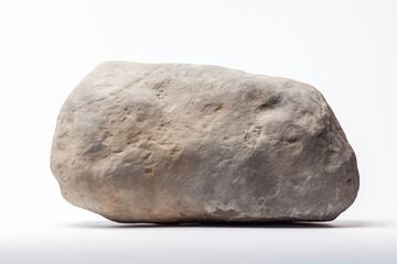 Large boulder with detailed texture isolated on white