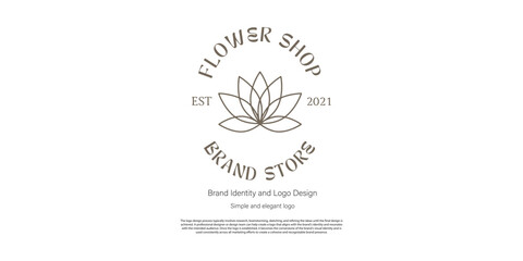 vintage flower logo design for graphic designer or inspiration logo maker