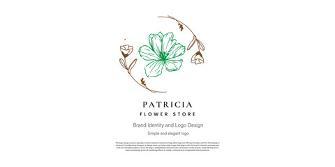 vintage flower logo design for graphic designer or inspiration logo maker