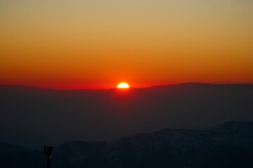 Amazing sunset in the mountains of Chile