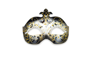Festive carnival mask isolated on white background.