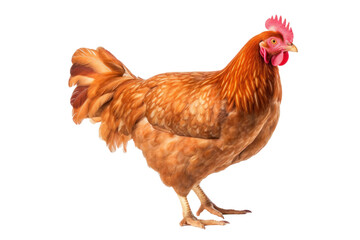 A chicken isolated on a transparent background.