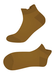 Brown  short sock. vector illustration