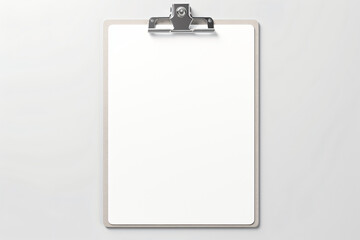 Blank clipboard on light grey surface