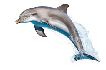 A dolphin jumping isolated on transparent background. - obrazy, fototapety, plakaty