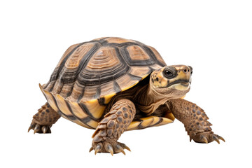 Obraz premium A greek tortoise isolated on a transparent background.