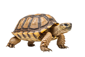 Obraz premium A greek tortoise isolated on a transparent background.
