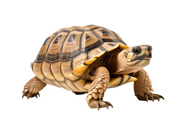 A greek tortoise isolated on a transparent background.