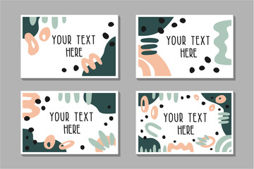 Modern illusration with simple flat abstract shapes