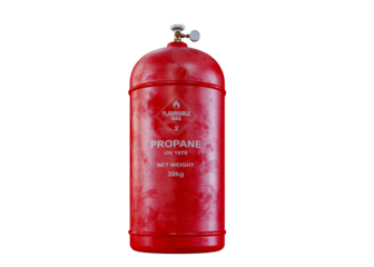 3D render of natural gas tank isolated on white background, set of LPG Gas bottle