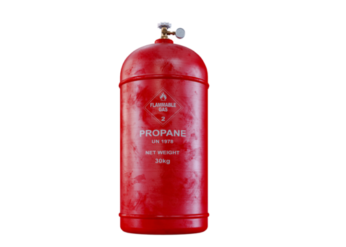 3D render of natural gas tank isolated on white background, set of LPG Gas bottle