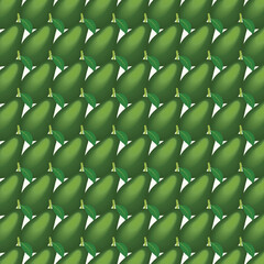Obraz premium Avocado with Green Leaves Top View Flat background.