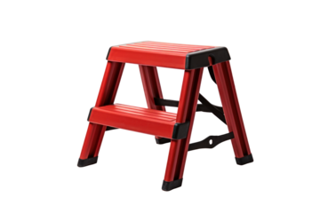 A step stool isolated on a transparent background.