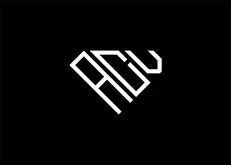 Modern letter A C V diamond shape logo And initial monogram A C V letter logo vector template