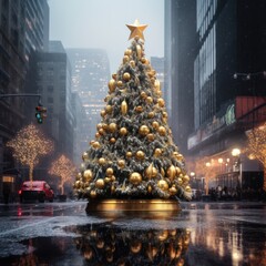 christmas tree in new york city holiday image