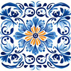 Fototapeta premium Blue Azulejo Tile Texture