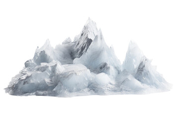 Ice mountain landscape isolated on a transparent background.