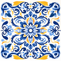 Marine Mosaics: Coastal Blue Azulejo Pattern