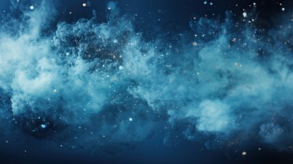 Dreamlike swirls of blue smoke with a sprinkle of light, creating a mysterious and enchanting atmosphere