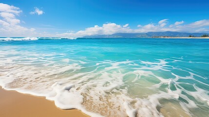 Background summer landscape of tropical beach. Harmony of clean environment. Wide format