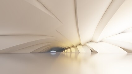 Abstract architecture background arched interior 3d render