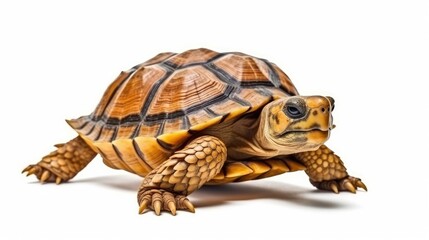 Obraz premium African spurred tortoise (Geochelone sulcata) isolated on white background