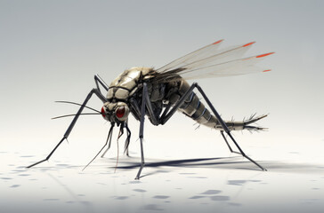 Mosquito isolated on white background. - obrazy, fototapety, plakaty