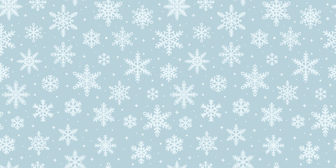 Light blue snowflake vector pattern backgorund, elegant winter wallpaper design