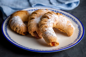 Delicious apple cookies with powdered sugar (Turkish name; elmali kurabiye)
