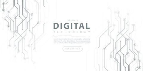 Digital technology futuristic internet network speed connection white background, cyber nano information, abstract communication, innovation future tech data, Ai big data line dot illustration vector