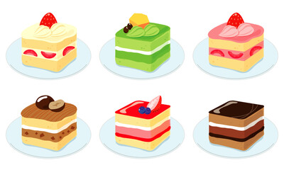 スクエアカットのケーキ