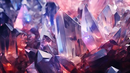 Purple crystals shimmer. AI Generation