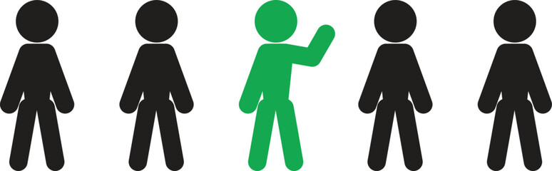 silhouette of a leader of the team with positive thoughts