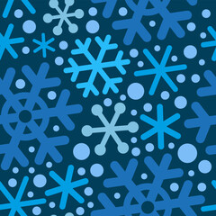 Snowflakes Seamless Vector Pattern. Christmas background