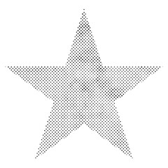 Vector Grunge Star Shape Halftone Textured Collage Paper Cut Out Icon Transparent Background