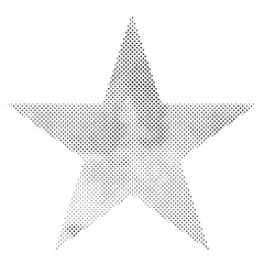 Vector Grunge Halftone Textured Star Collage Patch Icon Transparent Background