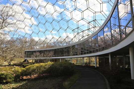 American Society for Metals Headquarters and Geodesic Dome. Built in 1958, the builing is the ASM International Headquarter. Materials Park, Ohio, USA - April 18