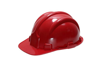 red hardhat in various poses on cropped background