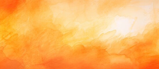 The abstract watercolor background design features a vibrant orange pattern with a grunge texture...