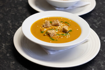 Pumpkin soup with crouton