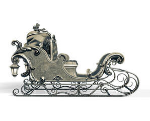 santa sleigh on side view