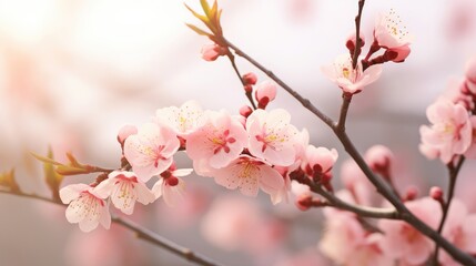 Pink flower branch with pink blossoms
