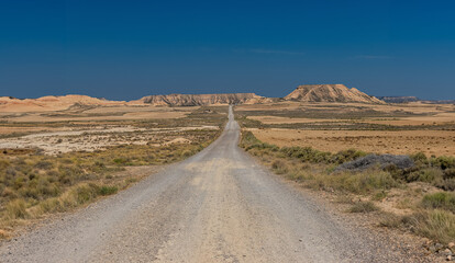 Fototapeta na wymiar Desert landscape of the Bardenas Real in Navarra Spain
